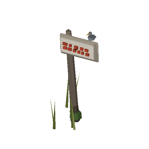 Low-poly Signage 3D model: No Wake Post
