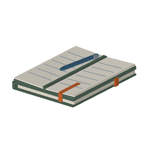 Low-poly Interiors 3D model: Notebook Stack
