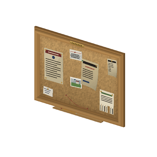 Low-poly Interiors 3D model: Noticeboard