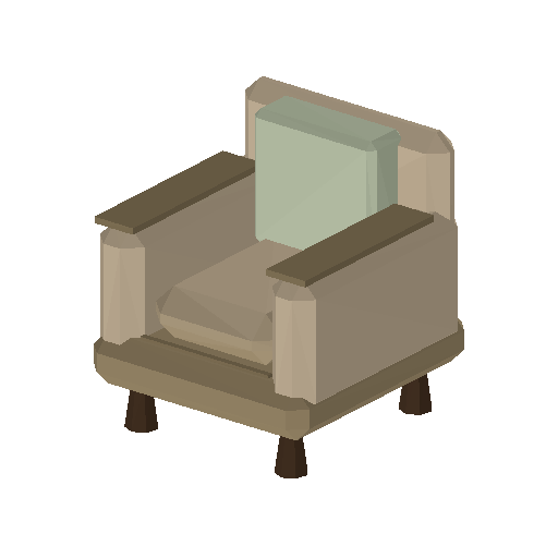 Low-poly Interiors 3D model: Nursing Glider