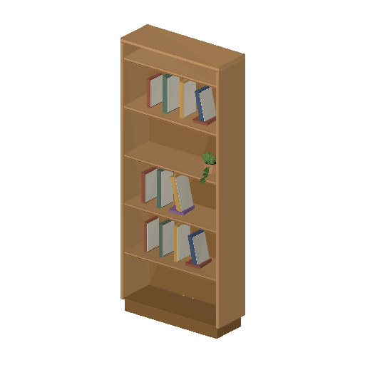 Low-poly Interiors 3D model: Office Bookshelf