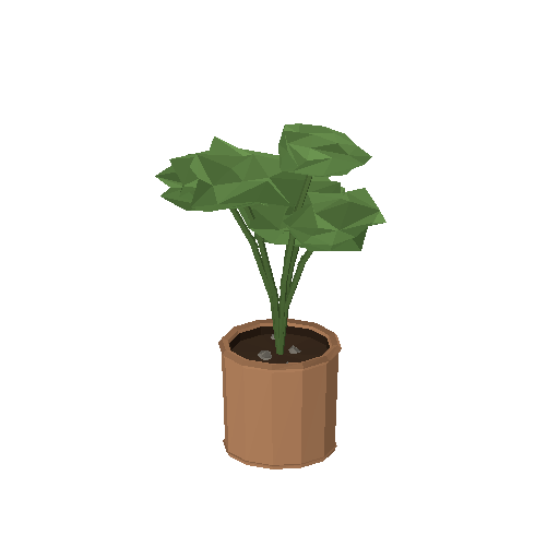 Low-poly Interiors 3D model: Office Floor Plant