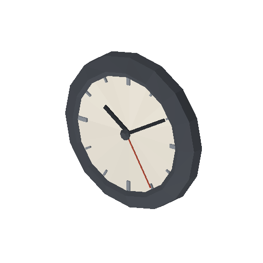 Low-poly Interiors 3D model: Office Wall Clock