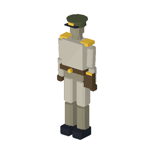 Low-poly Props 3D model: Officer Soldier