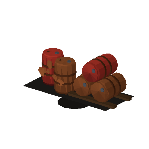 Low-poly Trackside Gear 3D model: Oil Drum Stack