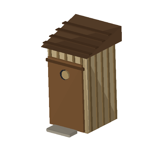 Low-poly Dwellings 3D model: Outhouse