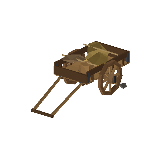 Low-poly Vehicles 3D model: Ox Cart