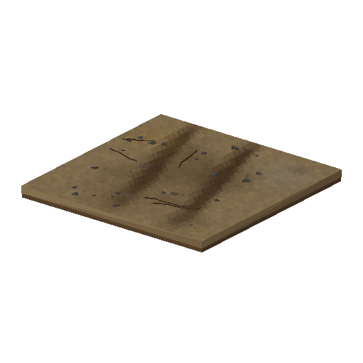 Low-poly Terrain 3D model: Packed Dirt Yard Tile 01