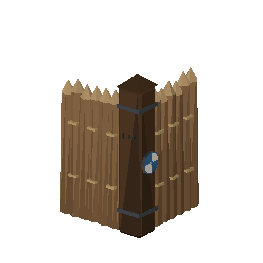 Low-poly Village Structures 3D model: Palisade Corner