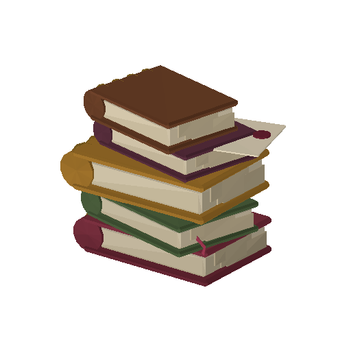 Low-poly Interiors 3D model: Parlour Books Stack
