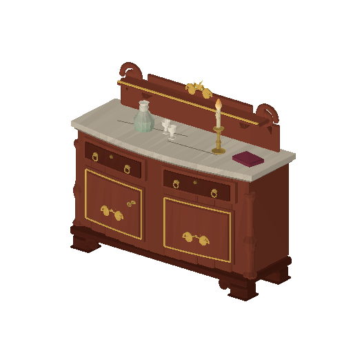 Low-poly Interiors 3D model: Parlour Sideboard