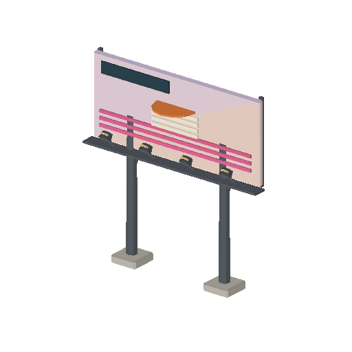 Low-poly Signage 3D model: Pastel Billboard