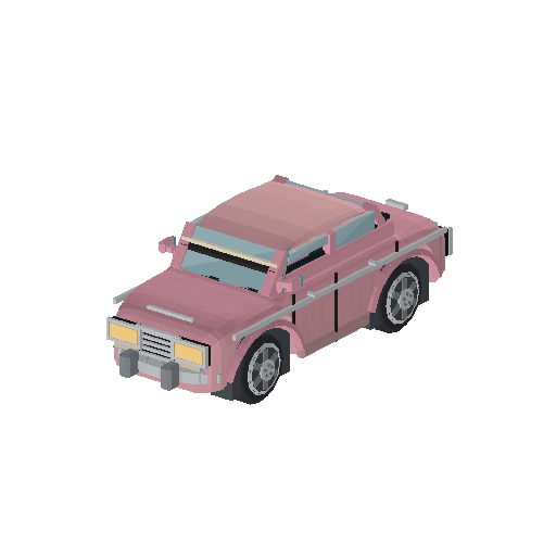 Low-poly Vehicles 3D model: Pastel Sedan