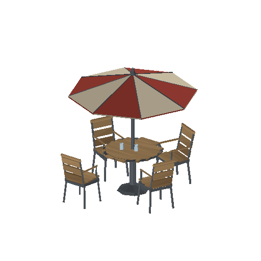 Low-poly Yard & Street Props 3D model: Patio Table Chairs
