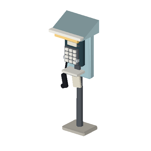 Low-poly Props 3D model: Payphone Booth