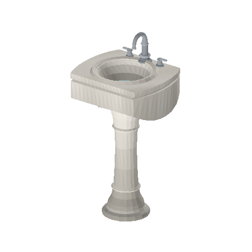 Low-poly Interiors 3D model: Pedestal Sink