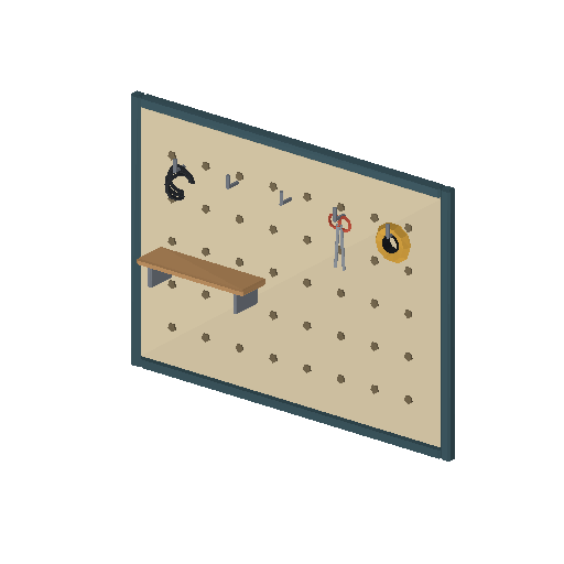 Low-poly Interiors 3D model: Pegboard
