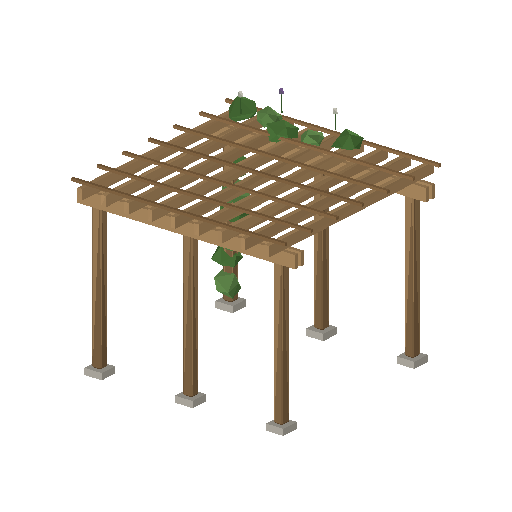 Low-poly Lot Structures 3D model: Pergola