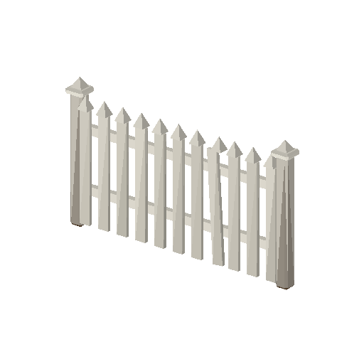 Low-poly Yard & Street Props 3D model: Picket Fence
