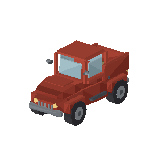 Low-poly Vehicles 3D model: Pickup Truck
