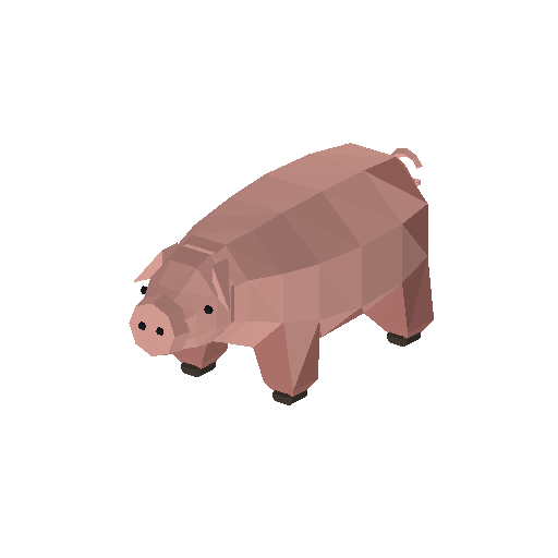 Low-poly Props & Livestock 3D model: Pig