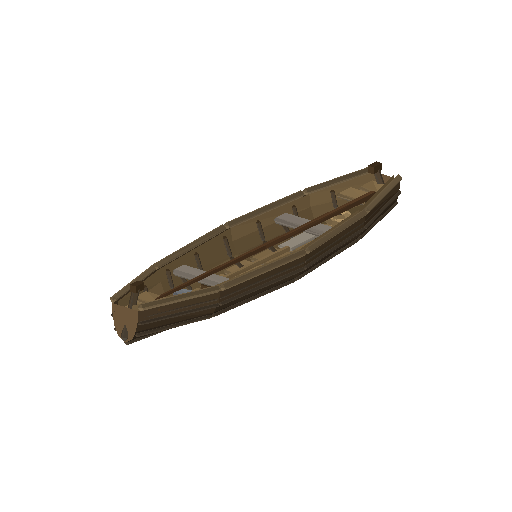 Low-poly Vehicles 3D model: Pirogue