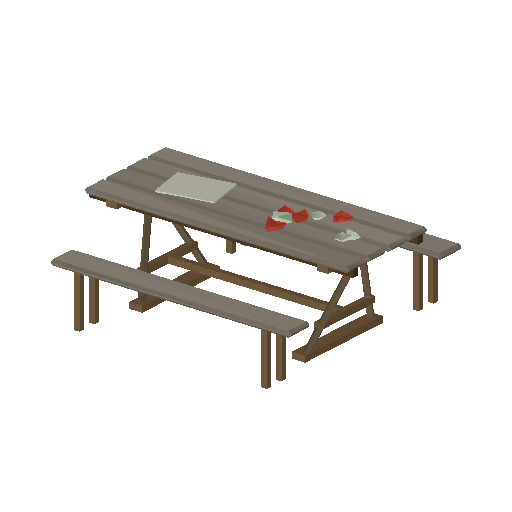 Low-poly Props 3D model: Plank Table