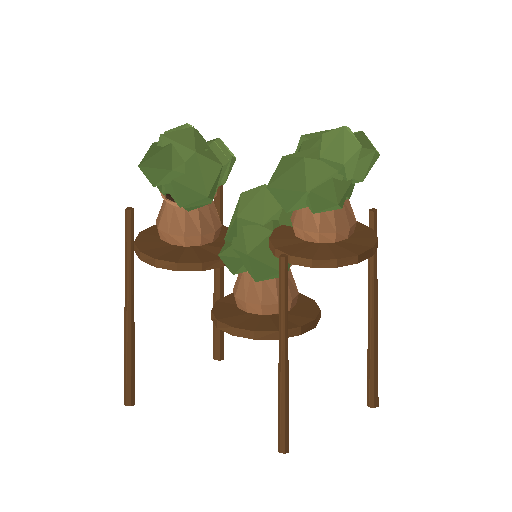 Low-poly Interiors 3D model: Plant Stand Trio
