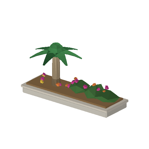 Low-poly Nature 3D model: Planted Median Bed