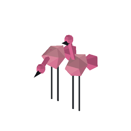 Low-poly Props 3D model: Plastic Flamingo Set