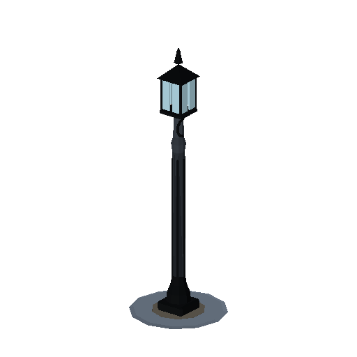 Low-poly Trackside Gear 3D model: Platform Gas Lamp