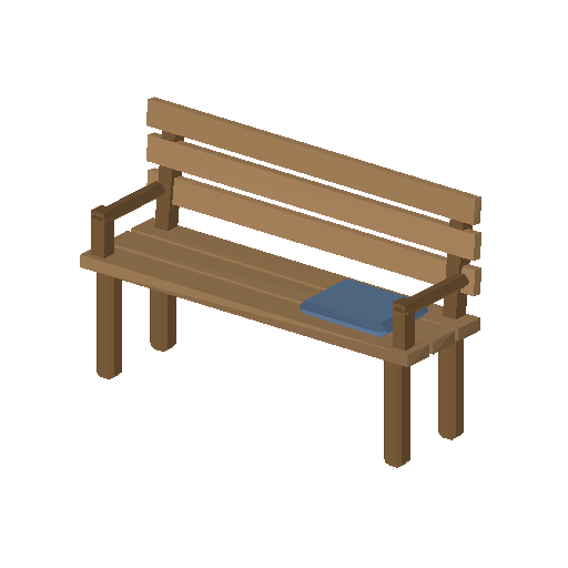 Low-poly Street Furniture 3D model: Plaza Bench 01