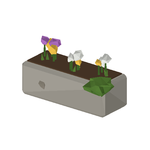 Low-poly Nature 3D model: Plaza Planter 01