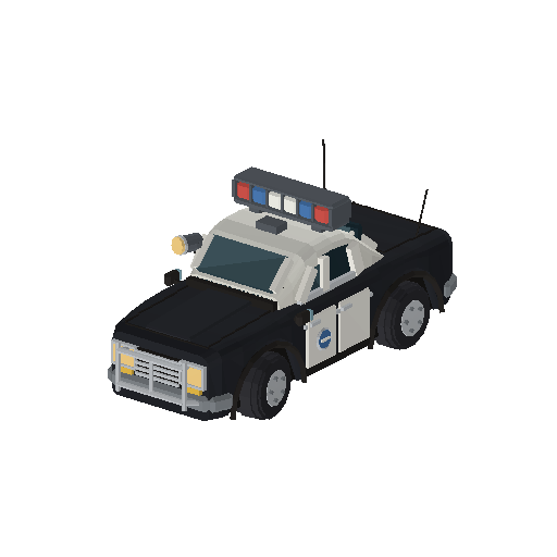 Low-poly Vehicles 3D model: Police Cruiser