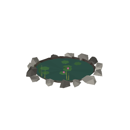 Low-poly Water 3D model: Pond Garden