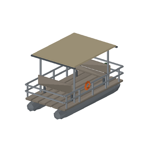 Low-poly Vehicles 3D model: Pontoon Boat