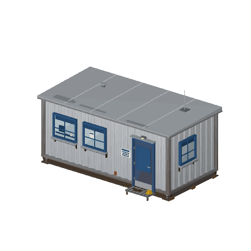 Low-poly Lot Structures 3D model: Portacabin Office