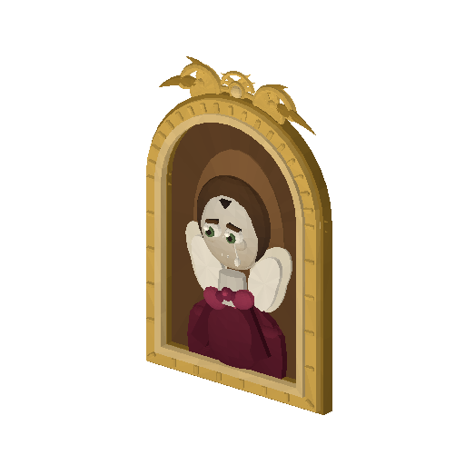 Low-poly Interiors 3D model: Portrait Vampire Sad