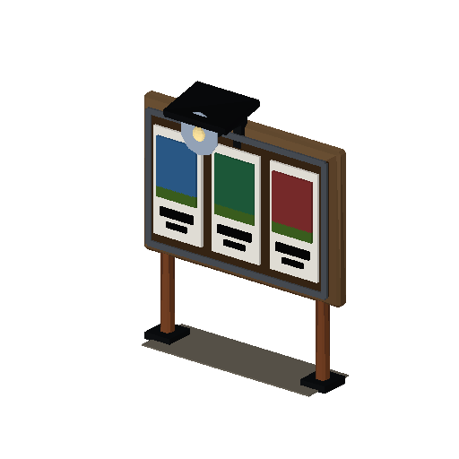 Low-poly Signage 3D model: Poster Board