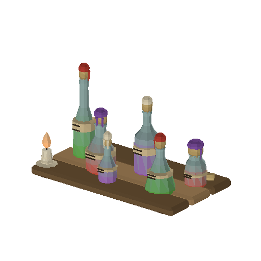 Low-poly Halloween Decorations 3D model: Potion Bottles 01