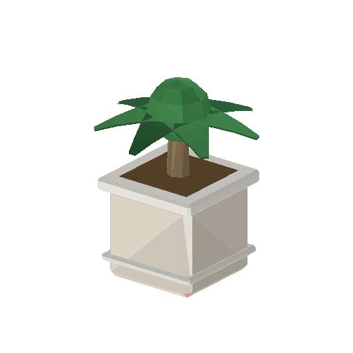 Low-poly Props 3D model: Potted Palm Planter