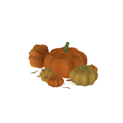 Low-poly Halloween Decorations 3D model: Pumpkin Pile 01