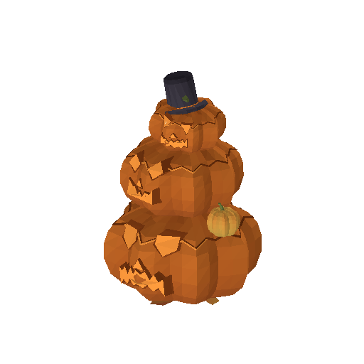 Low-poly Halloween Decorations 3D model: Pumpkin Porch Stack 01