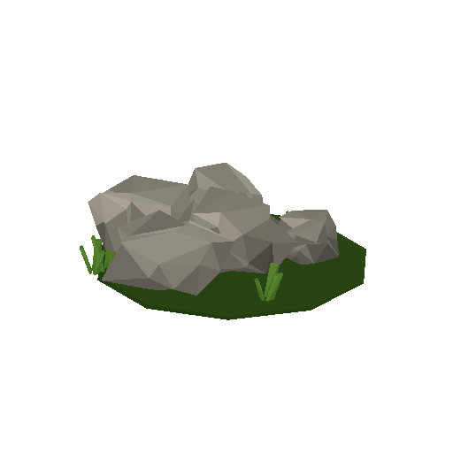 Low-poly Rocks 3D model: Railway Rock Cluster