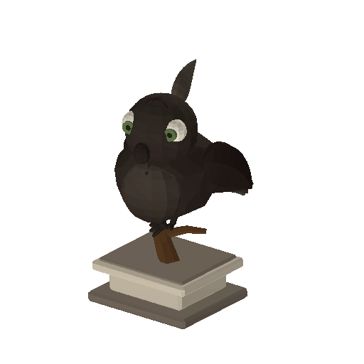 Low-poly Interiors 3D model: Raven Perched