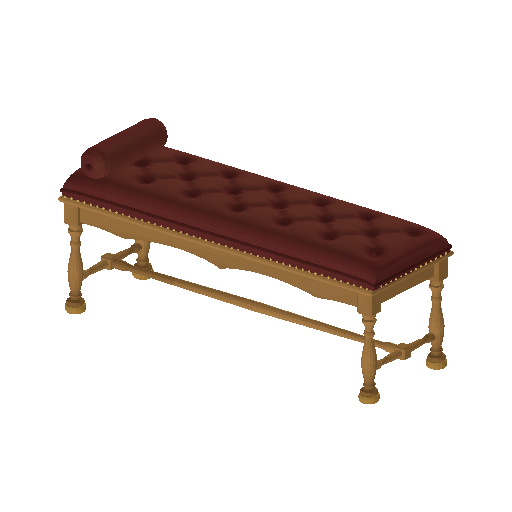 Low-poly Interiors 3D model: Reading Bench