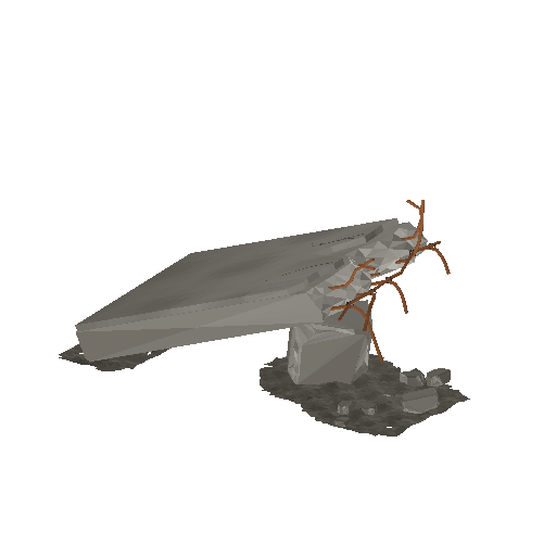 Low-poly Rocks 3D model: Rebar Slab Debris