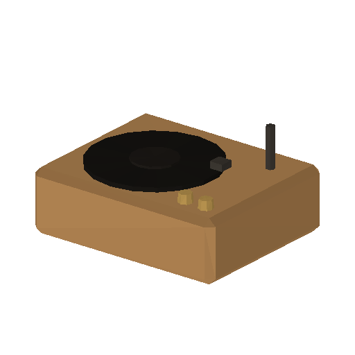 Low-poly Interiors 3D model: Record Console