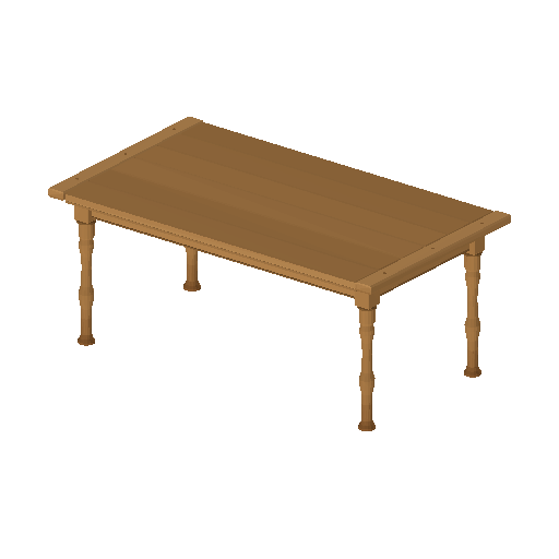 Low-poly Interiors 3D model: Rect Table