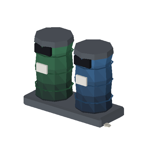 Low-poly Street Furniture 3D model: Recycling Bin 01